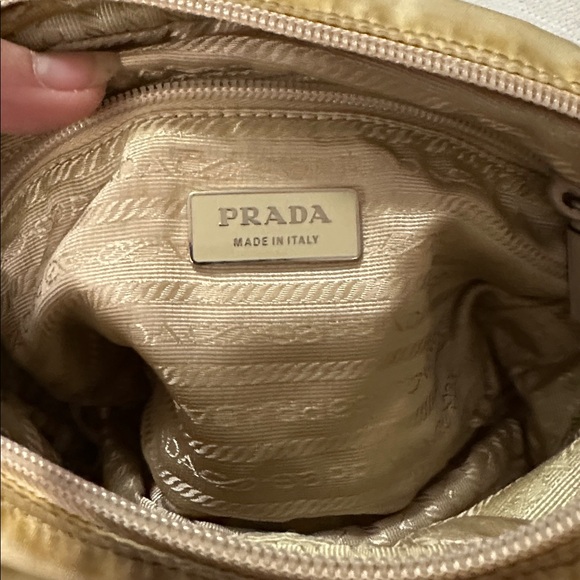 Prada Milano Tan Nylon Crossbody Bag long adjustable strap silver hardware - Picture 11 of 15